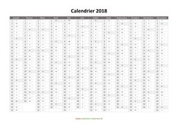 calendrier annuel 2018 vierge