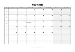 calendrier août 2018 modele 05