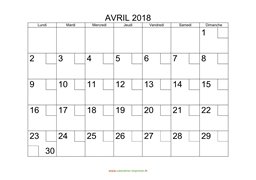 calendrier avril 2018 modele 02