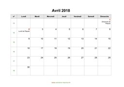 calendrier avril 2018 modele 03