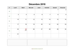 calendrier décembre 2018 modele 07
