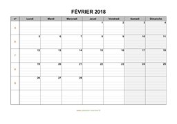 calendrier février 2018 modele 05
