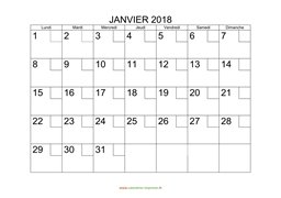 calendrier janvier 2018 modele 02