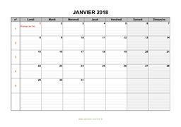 calendrier janvier 2018 modele 05