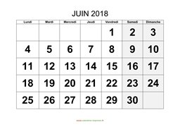 calendrier juin 2018 modele 01