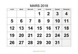 calendrier mars 2018 modele 01