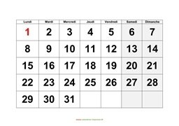 calendrier mensuel 2018 modele 01