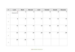 calendrier mensuel 2018 modele 03