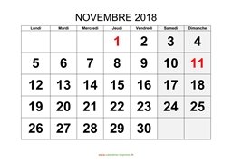 calendrier novembre 2018 modele 01