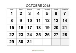 calendrier octobre 2018 modele 01