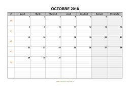 calendrier octobre 2018 modele 05