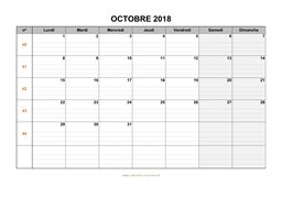 calendrier octobre 2018 modele 05