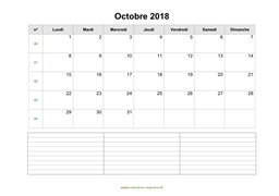 calendrier octobre 2018 modele 07