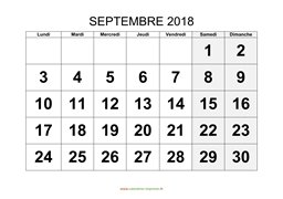 calendrier septembre 2018 modele 01