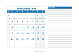 calendrier septembre 2018 modele 06