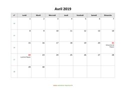calendrier avril 2019 modele 03