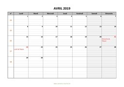 calendrier avril 2019 modele 05