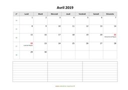 calendrier avril 2019 modele 07