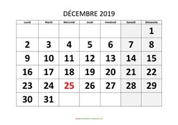 calendrier décembre 2019 modele 01