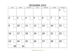 calendrier décembre 2019 modele 02