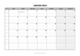 calendrier janvier 2019 modele 05