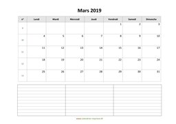 calendrier mars 2019 modele 07