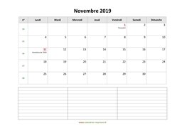 calendrier novembre 2019 modele 07