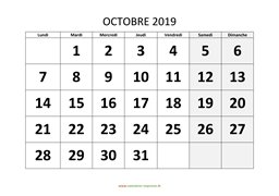 calendrier octobre 2019 modele 01