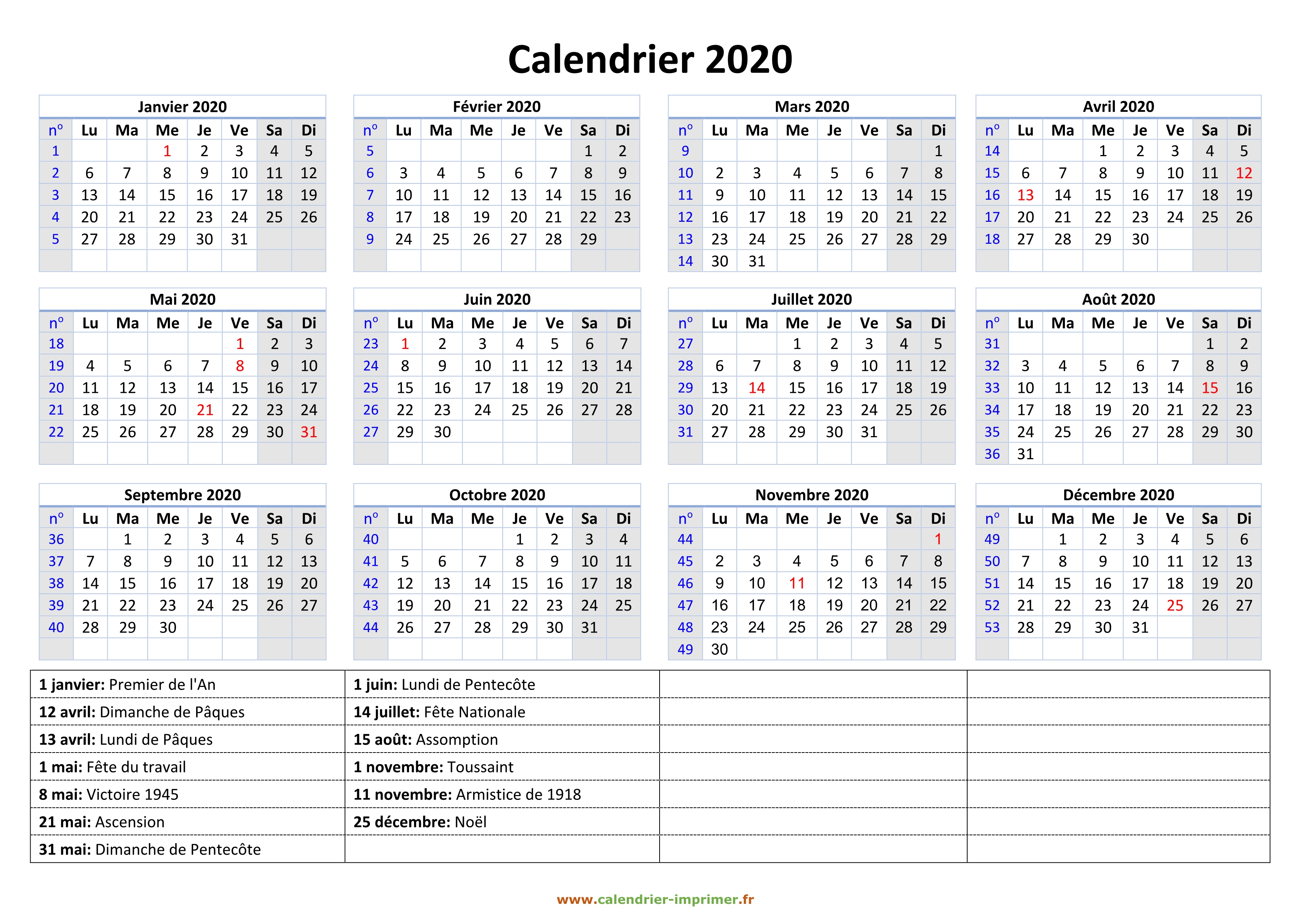 Calendrier Semaine 2021 / Calendrier Février 2021 à consulter ou ...