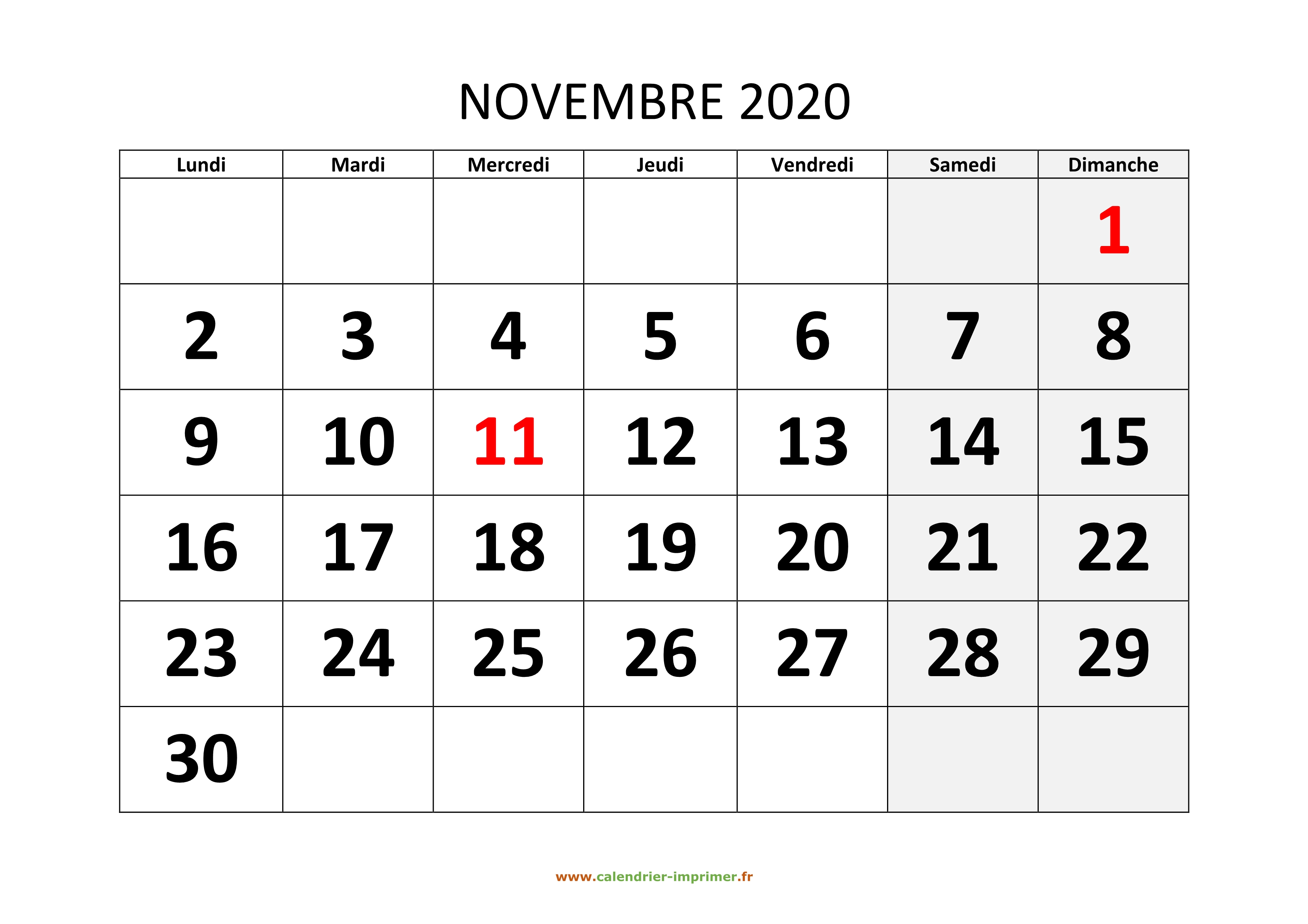 agenda novembre