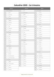 calendrier annuel 2020 trimestre fetes