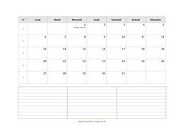 calendrier mensuel 2020 modele 07