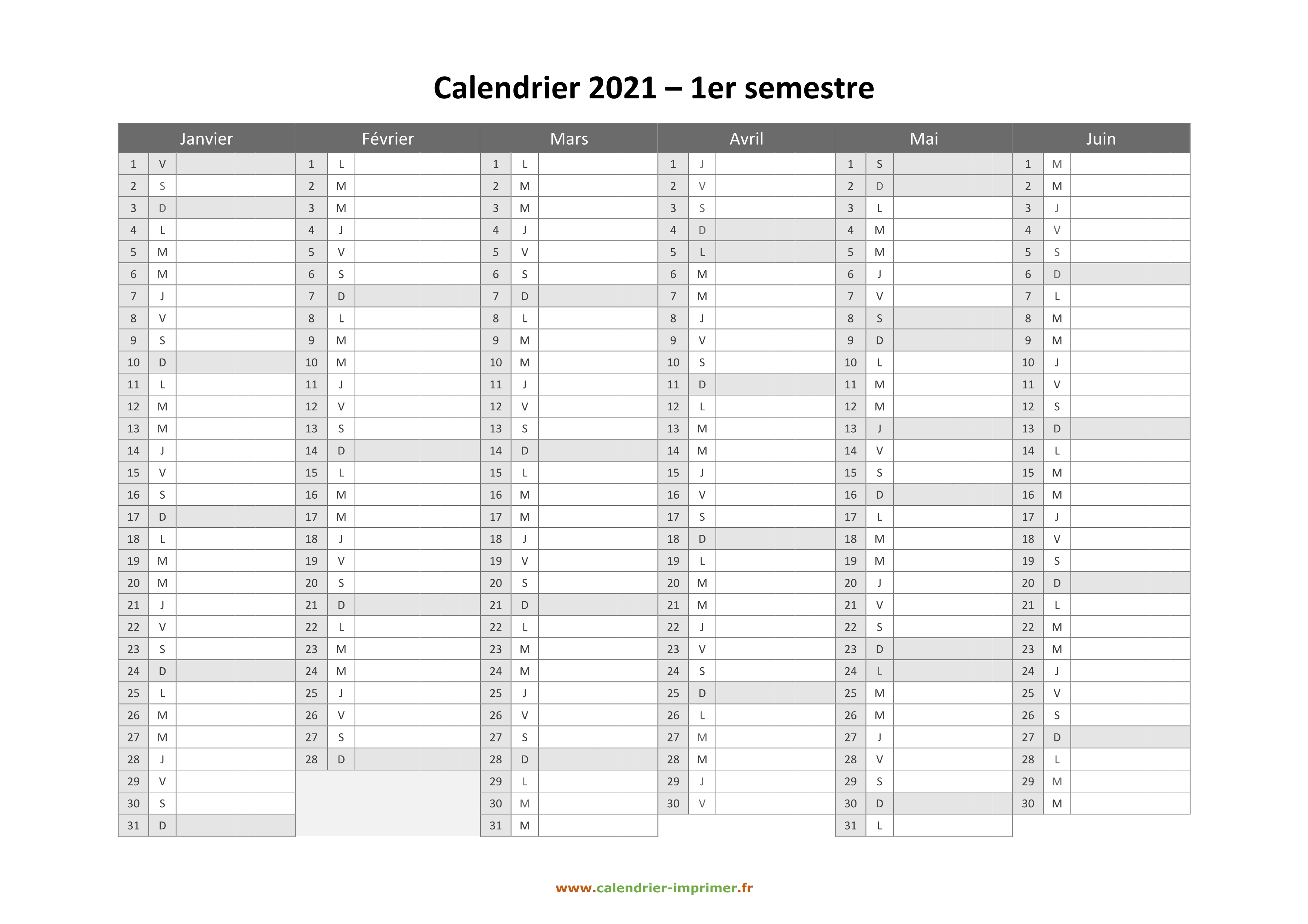 calendrier 2021 excel gratuit a télécharger