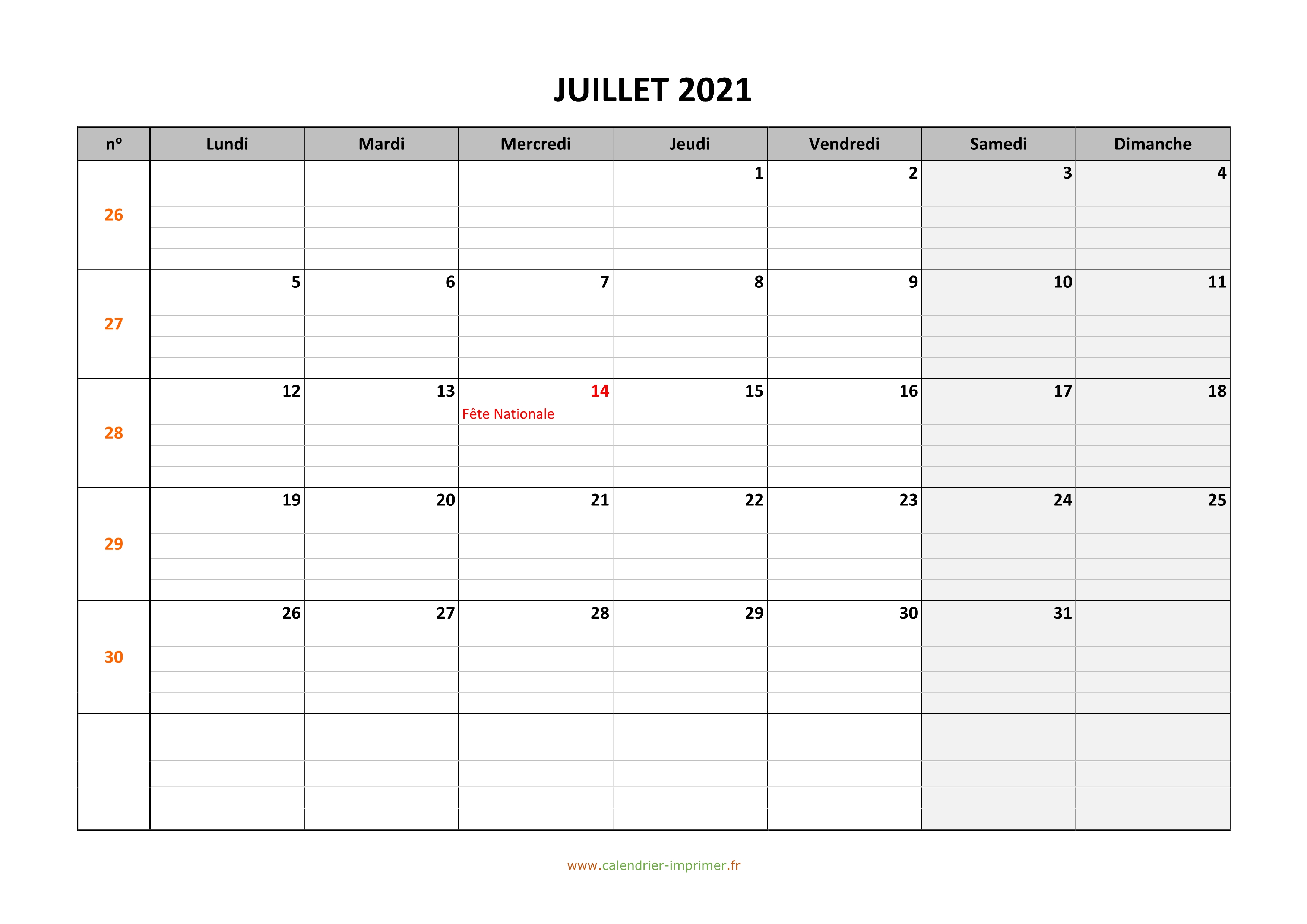 Calendrier Juillet Aout 2021 à Imprimer Calendrier Juillet 2021 à imprimer