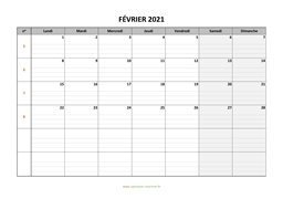 calendrier février 2021 modele 05