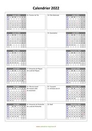 calendrier annuel 2022 vertical 2 colonnes