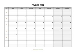 calendrier février 2022 modele 05