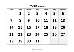 calendrier mars 2022 modele 01