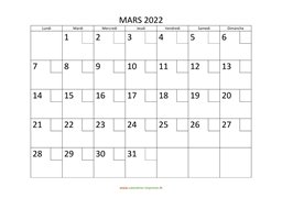 calendrier mars 2022 modele 02