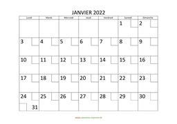 calendrier mensuel 2022 modele 02