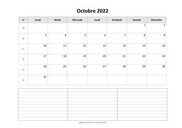 calendrier octobre 2022 modele 07