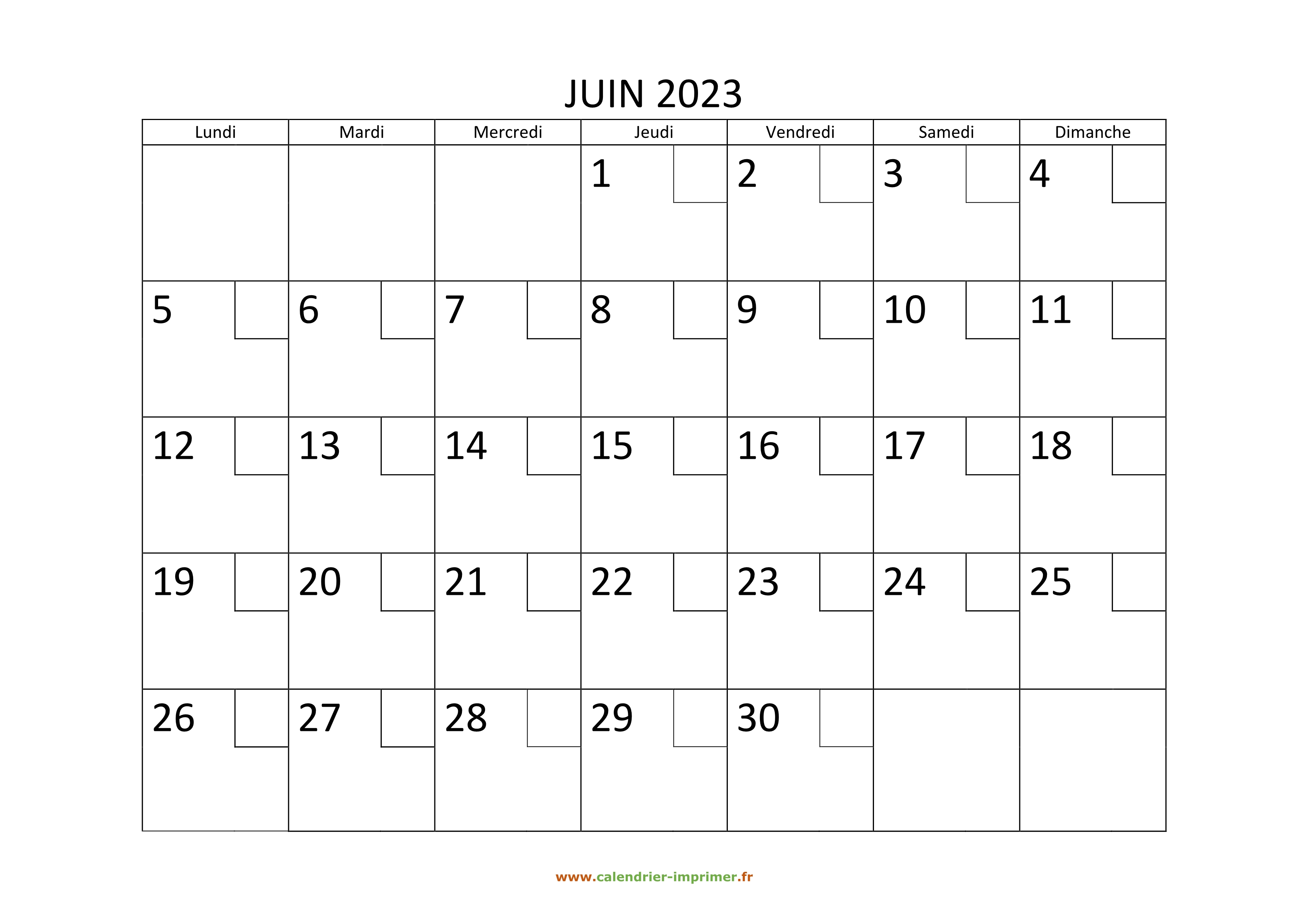 Calendrier Mois Juin 2023 à Imprimer Calendrier Juin 2023 à imprimer