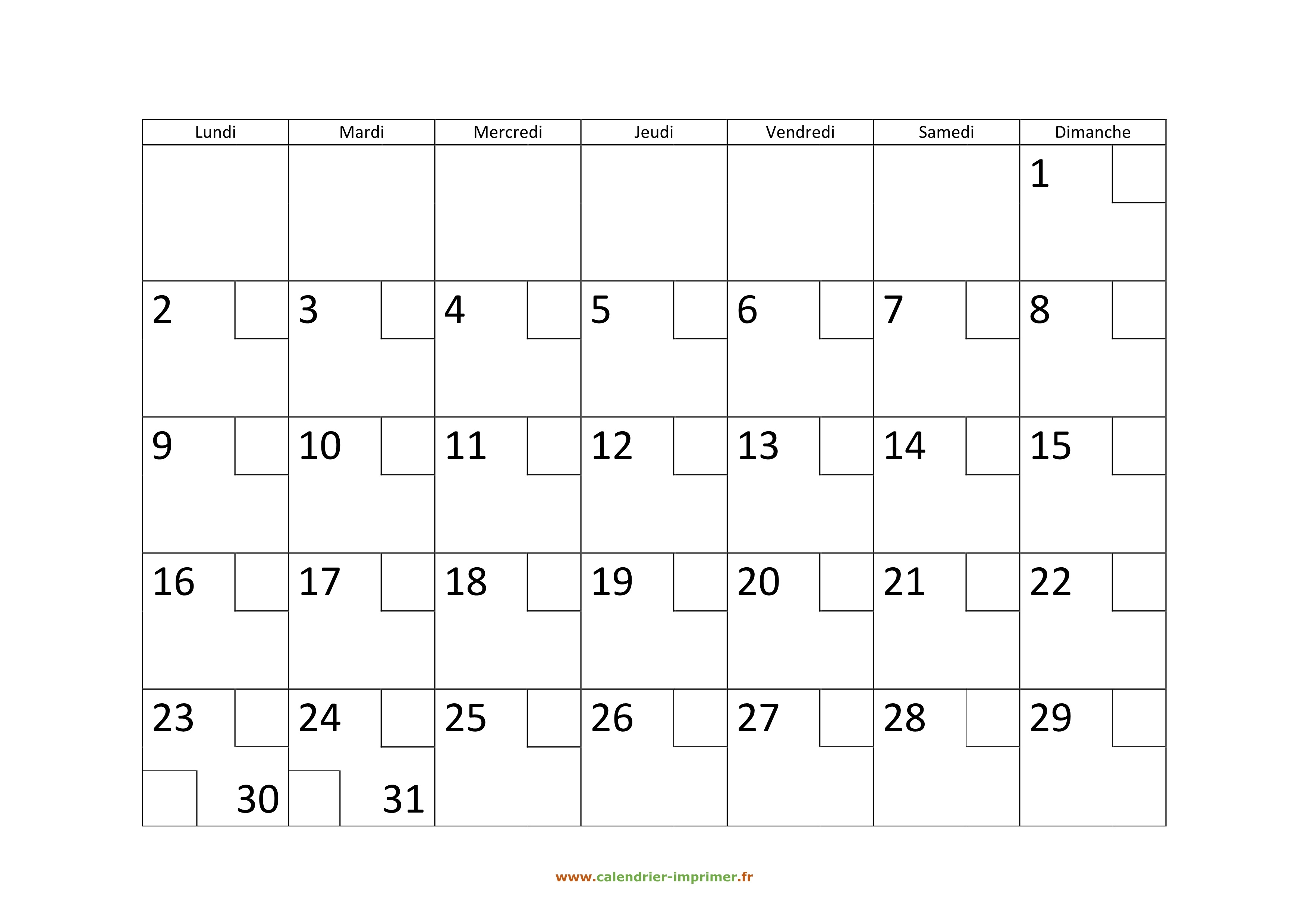 Calendrier 2023 à imprimer gratuit
