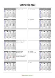 calendrier annuel 2023 vertical 2 colonnes
