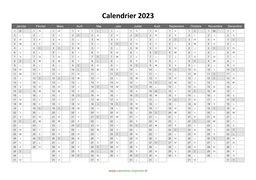 calendrier annuel 2023 vierge