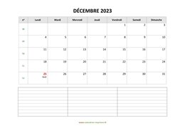 calendrier décembre 2023 modele 07