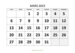 calendrier mars 2023 modele 01