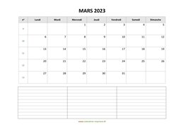 calendrier mars 2023 modele 07