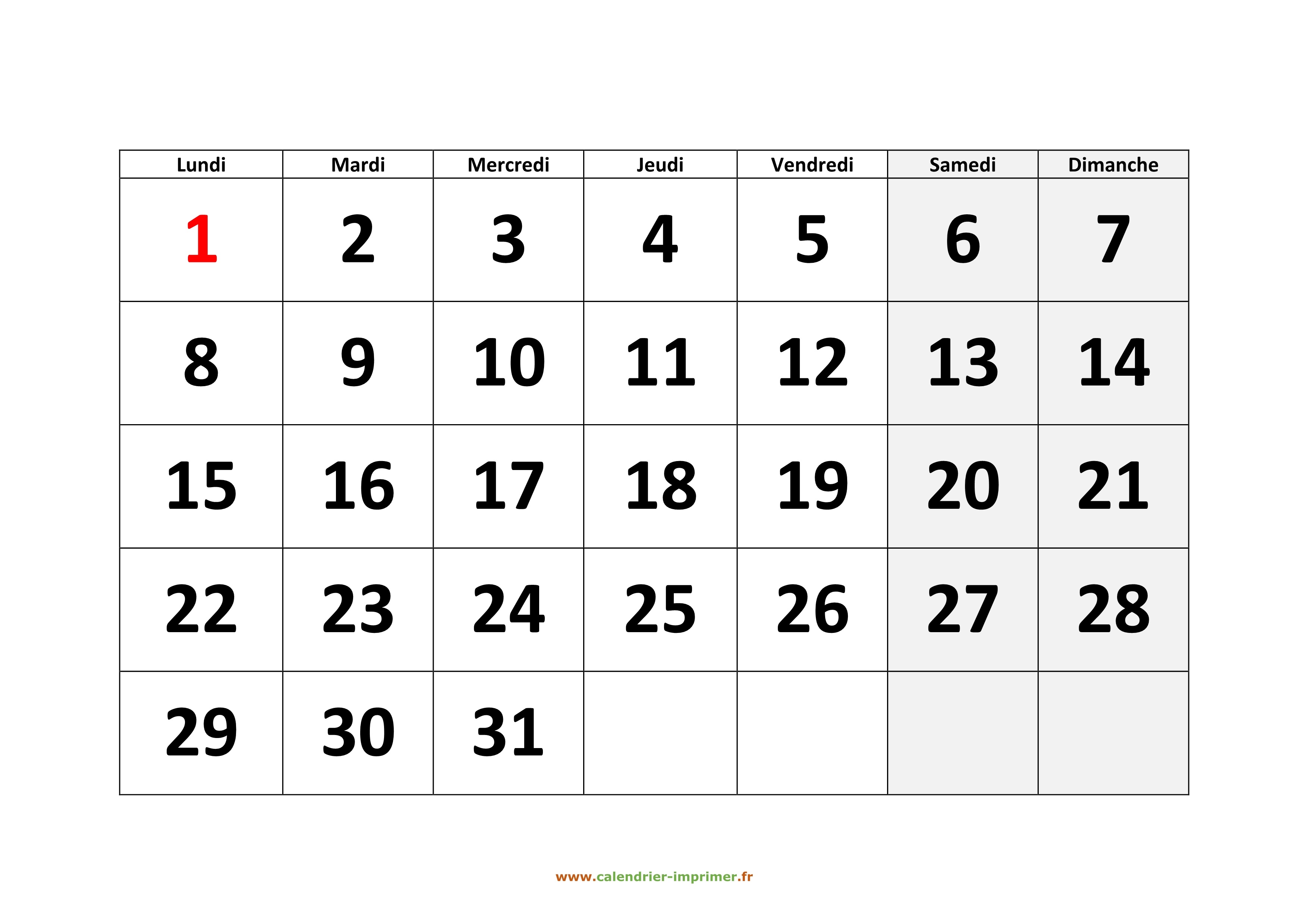 Calendrier 2024 à imprimer gratuit