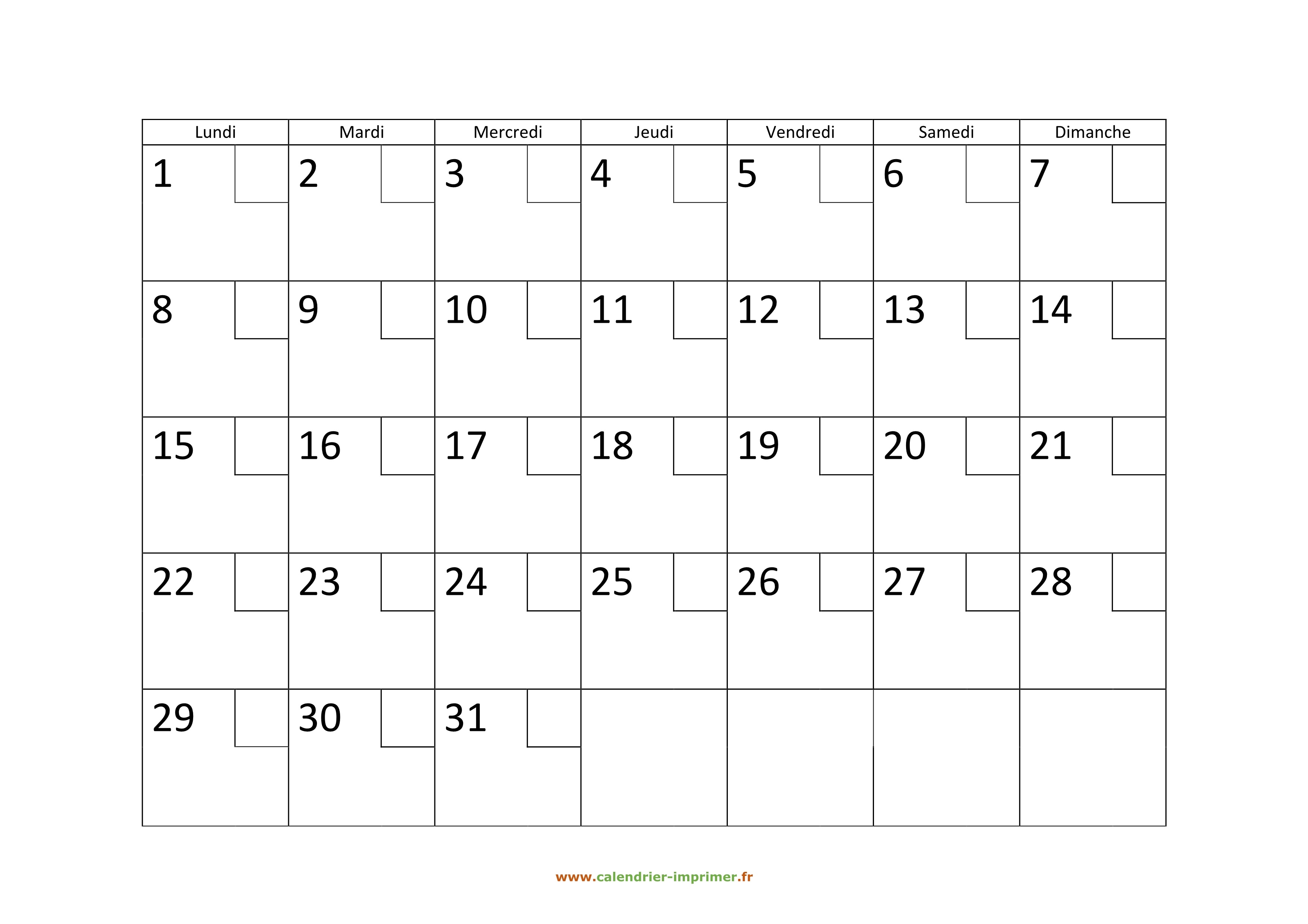 Calendrier 2024 à imprimer gratuit